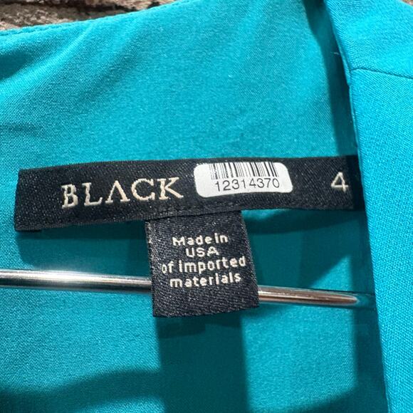 BLACK HALO Nora Teal Blue Sleeveless Sheath Faux Wrap Dress Size 10 - Picture 7 of 10